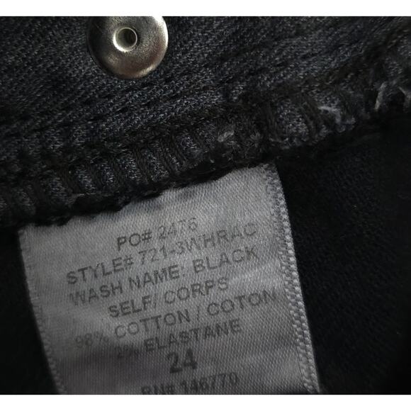 Re/Done High Rise Ankle Cropped Stretch Jeans Black Raw Hem - Picture 10 of 12